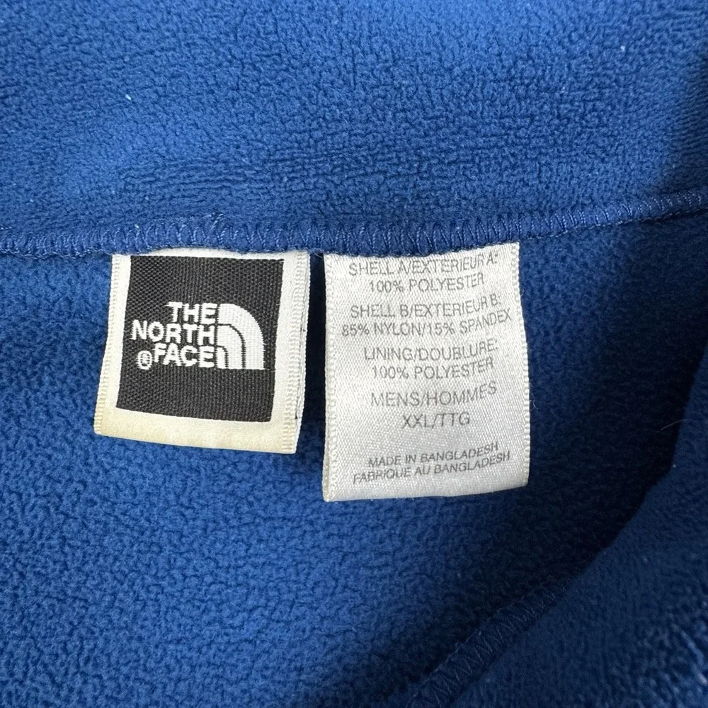 The North Face Fleece Jacket Mens XXL Blue Full Zip Mock‎ Neck Sweater Outdoor
